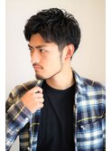 爽やかツーブロック アップバング メンズ ショートスタイル