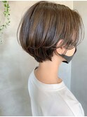ショートボブ、丸みショート、前下がりショート、アッシュ