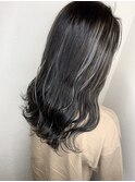 アッシュグレー_マロンベージュ Aラインボブ かきあげ