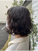 切りっぱなしボブ/ウェーブスタイル
