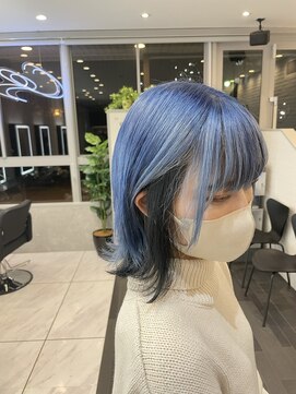 シーエスメイドバイシャチュー 京都店(CS made by SHACHU) ブルー×ブラック フェイスフレーミング