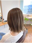 大人かわいいアッシュベージュ外ハネボブ　明石　魚住　dolce