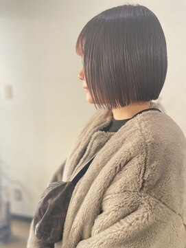 ヘアアンドスペース ベロン(hair&space velon) ミニボブブラウンピンク