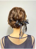 結婚式お呼ばれヘアセット/参列ヘア/ゆるふわアップ/ボブアップ