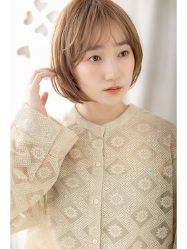 カバーヘア ブリス 上尾西口店(COVER HAIR bliss) ミルクティーカラーレイヤーカット立体感丸みボブZ上尾20代30代