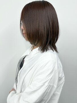 モリオ(morio) */ラフ柔らかボブ黒髪ミディアムロングウルフ前髪あり30代40代3