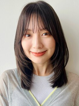 ガーデン 銀座(GARDEN) ミディアム/レイヤー/くびれヘアイメチェンアプリコットオレンジ