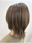 【北見】#ハイライト#ウルフヘア#白髪ぼかし