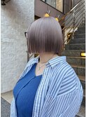 乾かすだけでキマる髪/馴染むハイトーンセピアグレージュ ボブ