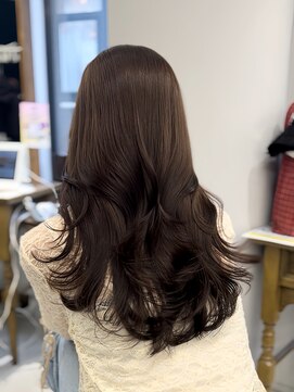 ハピネス 梅田茶屋町店(HAPPINESS) レイヤーカット/韓国ヘア/チョコレートブラウン/透明感/顔まわり