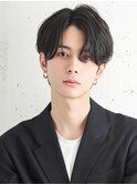 黒髪センターパート　ニュアンスパーマ