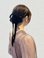 シエル バイ ケンジ 登戸 生田(CIEL by KENJE)&nbsp;結婚式参列お呼ばれヘアアップシニヨンリボンヘアアレンジロング