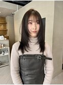 ブリーチなしブラウンカラーレイヤーカット/中西