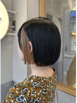 癒髪(yukami) 大人ボブ◎インナーカラー×切りっぱなしボブ
