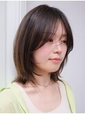 ボブ レイヤー 顔まわり 前髪 外はね 内巻き 艶カラー