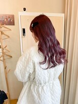 グラム 安城桜井店(gram)&nbsp;チェリーレッド_ゆるふわ_ロング_R81030