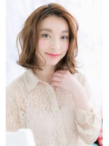 ミック ヘアアンドメイク アップ 駒込店(miq Hair&Make up)&nbsp;くせ毛風ラフウェーブで…フェミニンかきあげボブa1