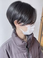 【morio原宿】刈り上げハンサムショート　黒髪ツーブロック女子