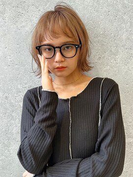 アース オーセンティック 武蔵小山店(EARTH Authentic) 武蔵小山_レディース_ミディアム_ブラウン_ボブ_コテ巻き_小顔