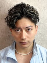 エルマーク 西心斎橋(L-MARK) メッシュハイライトスパイラルパーマツイストパーマツーブロック