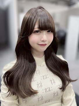 ワン バイ ジ エクト(One by The Ect) 【韓国風ヘア】姫カットレイヤー/韓国風巻き/くすみベージュ