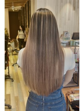 ラグーン(LAGOON) バレイヤージュグレージュハイライトダブルカラーケアブリーチ