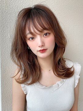 アフロートpd+ KOBE(AFLOATpd+) シャギーレイヤーロング韓国くびれヘアシースルーぱっつん前髪