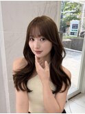 韓国風くびれロング×透け感バング