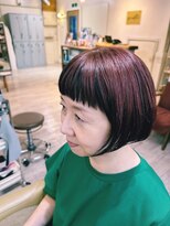 ヒラソル(girasol)&nbsp;ミニボブ/チェリーレッド/バーガンディ/アンブレラカラー