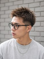 ビューティースペースラルジュヘアー(Beauty Space Large hair)&nbsp;スパイキーショートメガネルーズアレンジワイルドブリーチ