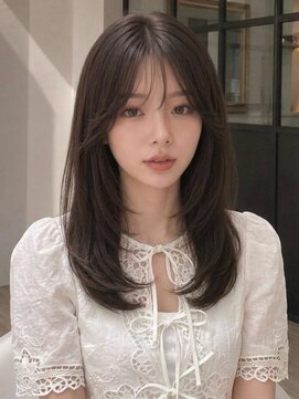 ユーフォリア 青山(Euphoria) グレージュロングヘアブリーチなしウルフパーマミディアムヘア◎