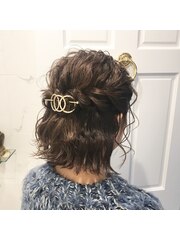 【LAIDBACK代官山】ボブスタイル結婚式ヘアセット☆ノットヘア