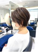 くびれショート/マロンブラウン/大人ショートボブ/山口☆