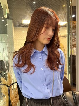 ヘアーアンドメイク ビス(HAIR&MAKE bis) ブリーチなしオレンジベージュカラー♪【多田　華歌】