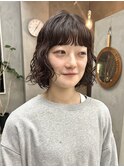 ボブパーマ　ウェーブ　くるくる