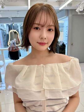 エジョン 幡ヶ谷店(Aejon) 前下がりボブ切りっぱなしボブ内巻きボブ大人可愛い薄めバング