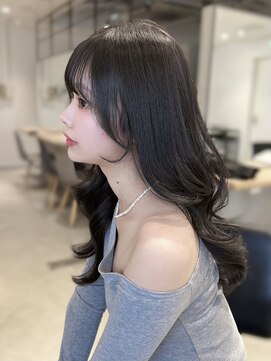 アイヴィー(IVY) 韓国ウェーブヘア 顔まわりおくれ毛 フェイスレイヤーグレージュ