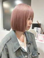 キャンバスアニュー 川崎(canvas anew.) ボブ ピンクベージュ ピンクカラー ブリーチ ハイトーン