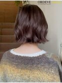 切りっぱなしボブ/ラベンダーブラウン