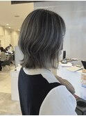 コントラストグレージュハイライト×インナーカラー