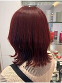 【秋色カラー】深みのあるレッドブラウンで大人お洒落ミディアム