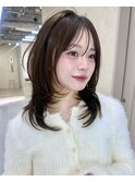 ミディアムレイヤーカット/髪質改善/韓国/前髪/新宿/ブリーチ