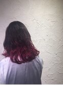 プラムピンク×裾カラー