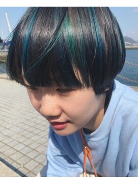 グラスペディア(graspedia) ターコイズメッシュのマッシュヘアｍ