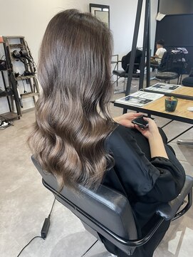 ナンバー(number+) 20代30代40代チョコレートグレージュひし形韓流ロング