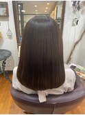 大人可愛い透明感つや髪ダークブラウン×エアストレート