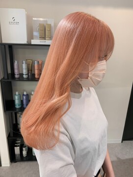 ペレ 渋谷(PELE) K111_オレンジベージュ ブリーチ2回~