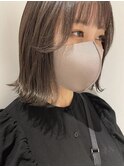 レイヤーボブ×透明感グレージュ