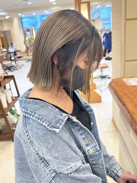 モリオ フロム ロンドン サッポロファクトリー店(morio FROM LONDON) 【morio】札幌ボブ　ぱつっと外ハネハイトーンボブ