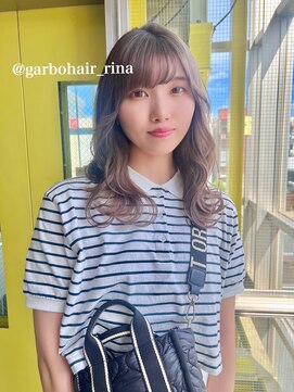 ガルボ ヘアー(garbo hair) グレージュ　ハイトーン　ケアブリーチ　ミディアム　ガルボ